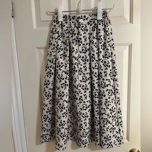 Flannel Floral Black and White Women's Skirt